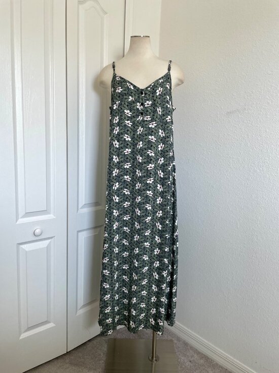 Flax Dresses & Skirts - Flax Adjustable Spaghetti Strap Floral Tropical Print Maxi Summer Dress Medium